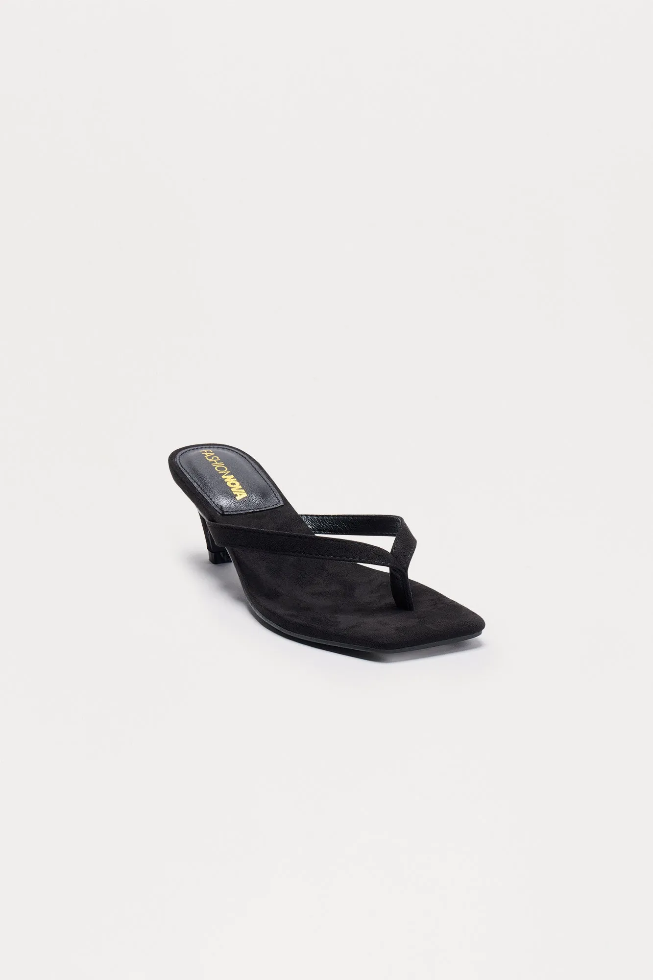 Astona Square Toe Thong Mules - Black