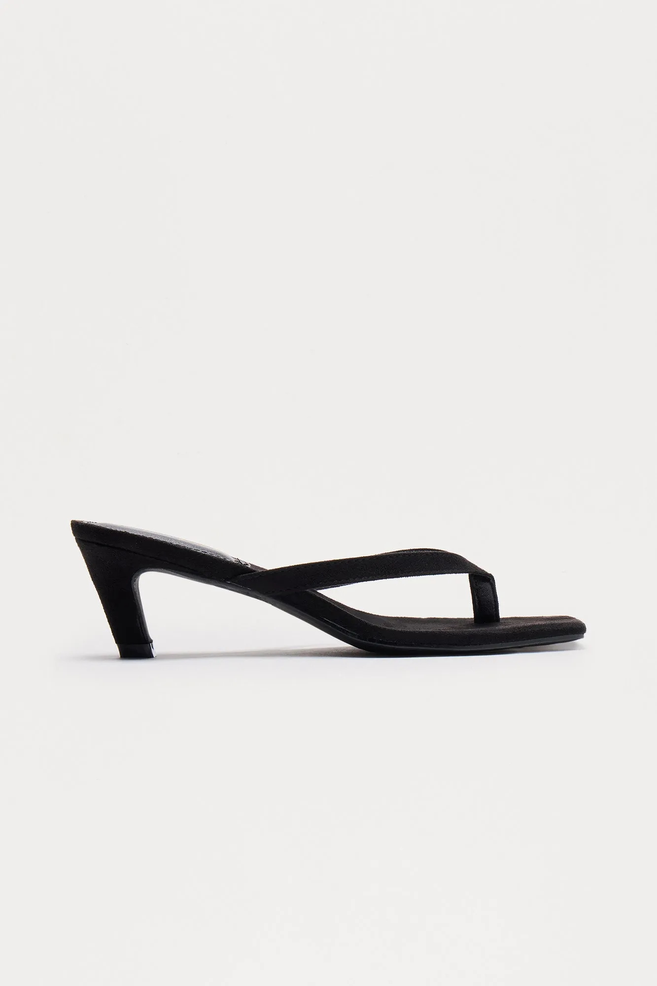 Astona Square Toe Thong Mules - Black