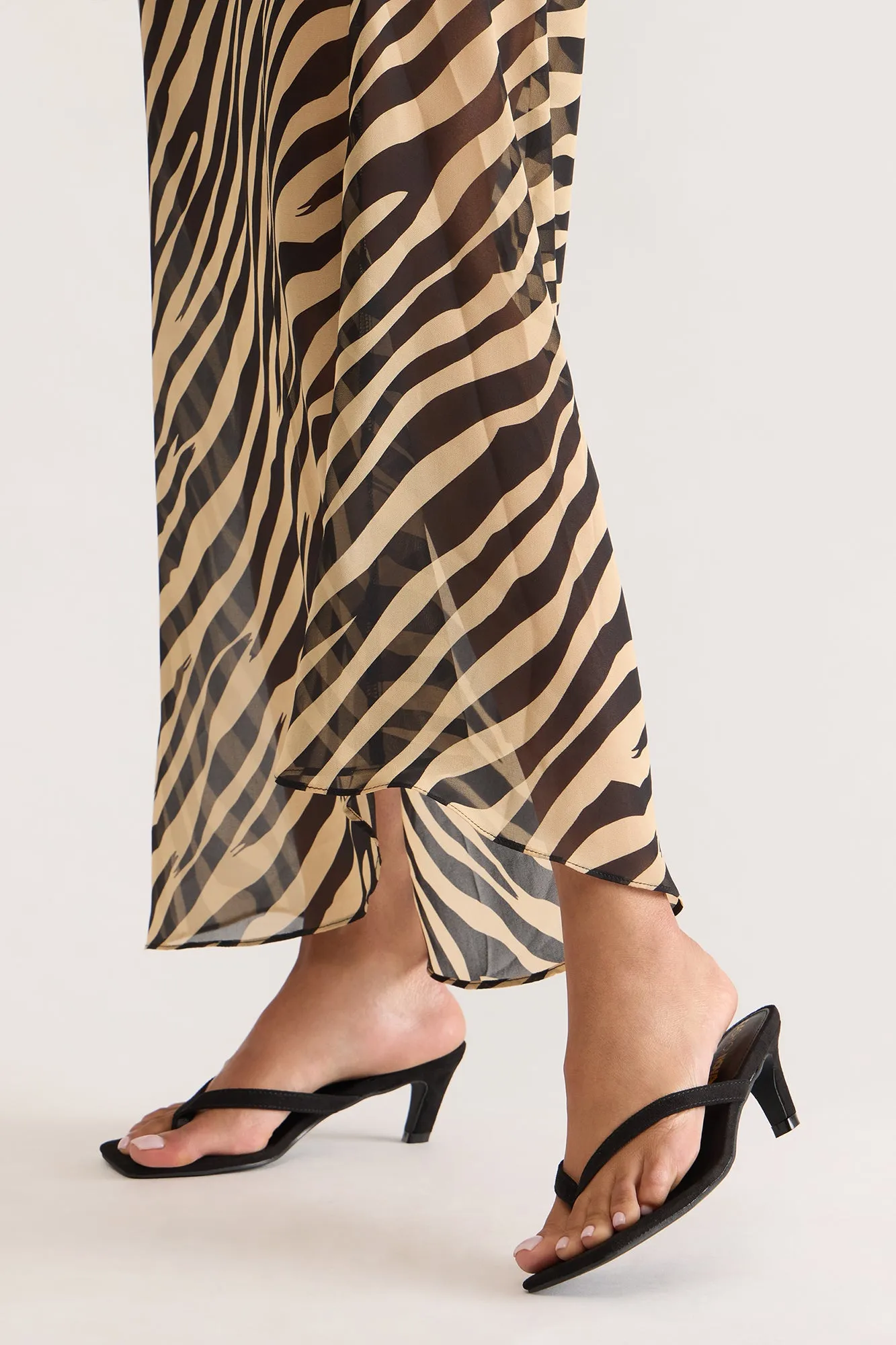 Astona Square Toe Thong Mules - Black