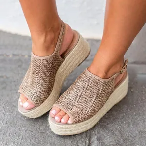 Casual Platform Peep Toe Espadrille Sandals