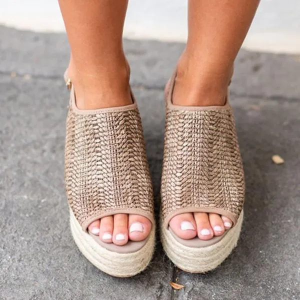 Casual Platform Peep Toe Espadrille Sandals