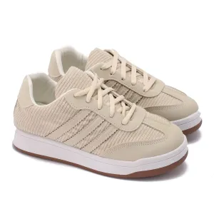 Corduroy Retro Sneakers-Beige
