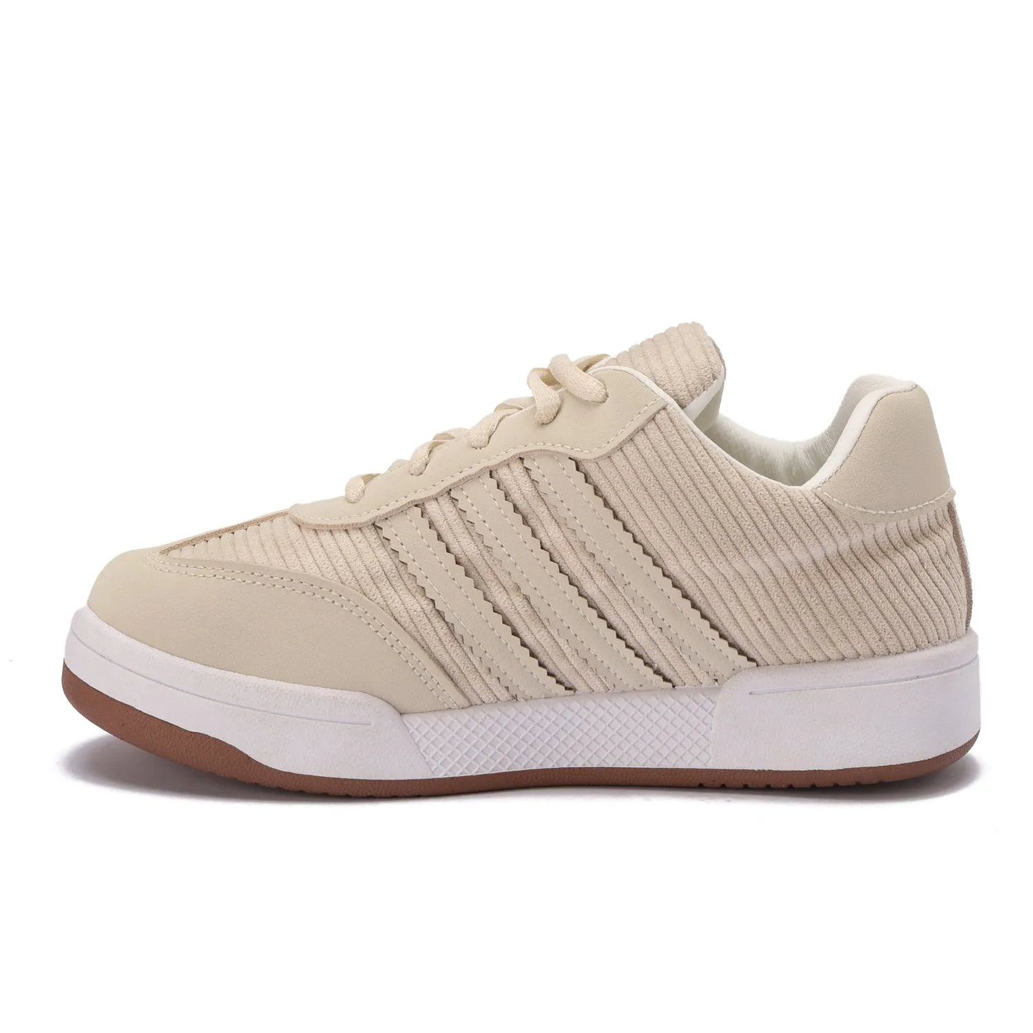 Corduroy Retro Sneakers-Beige
