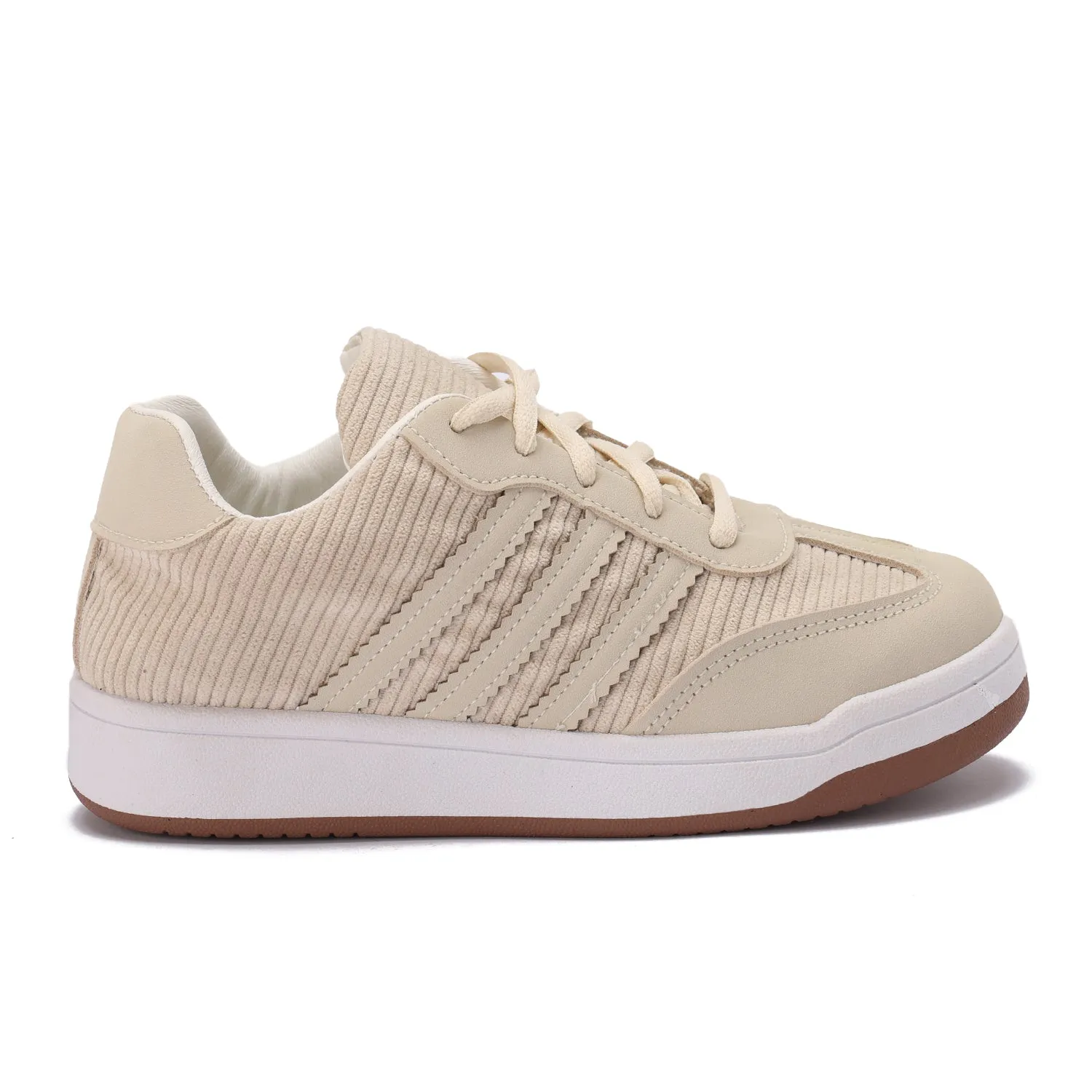 Corduroy Retro Sneakers-Beige