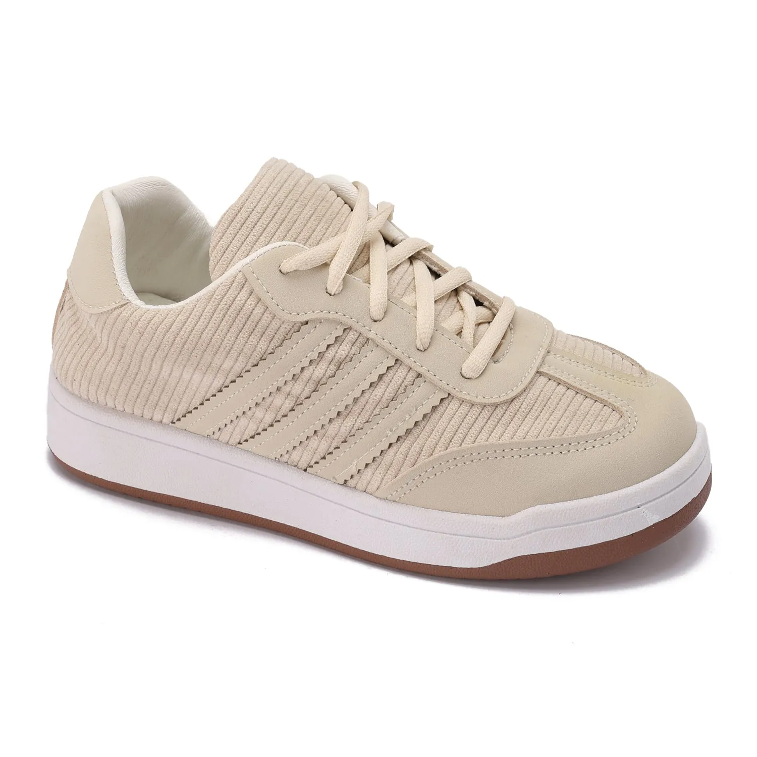 Corduroy Retro Sneakers-Beige