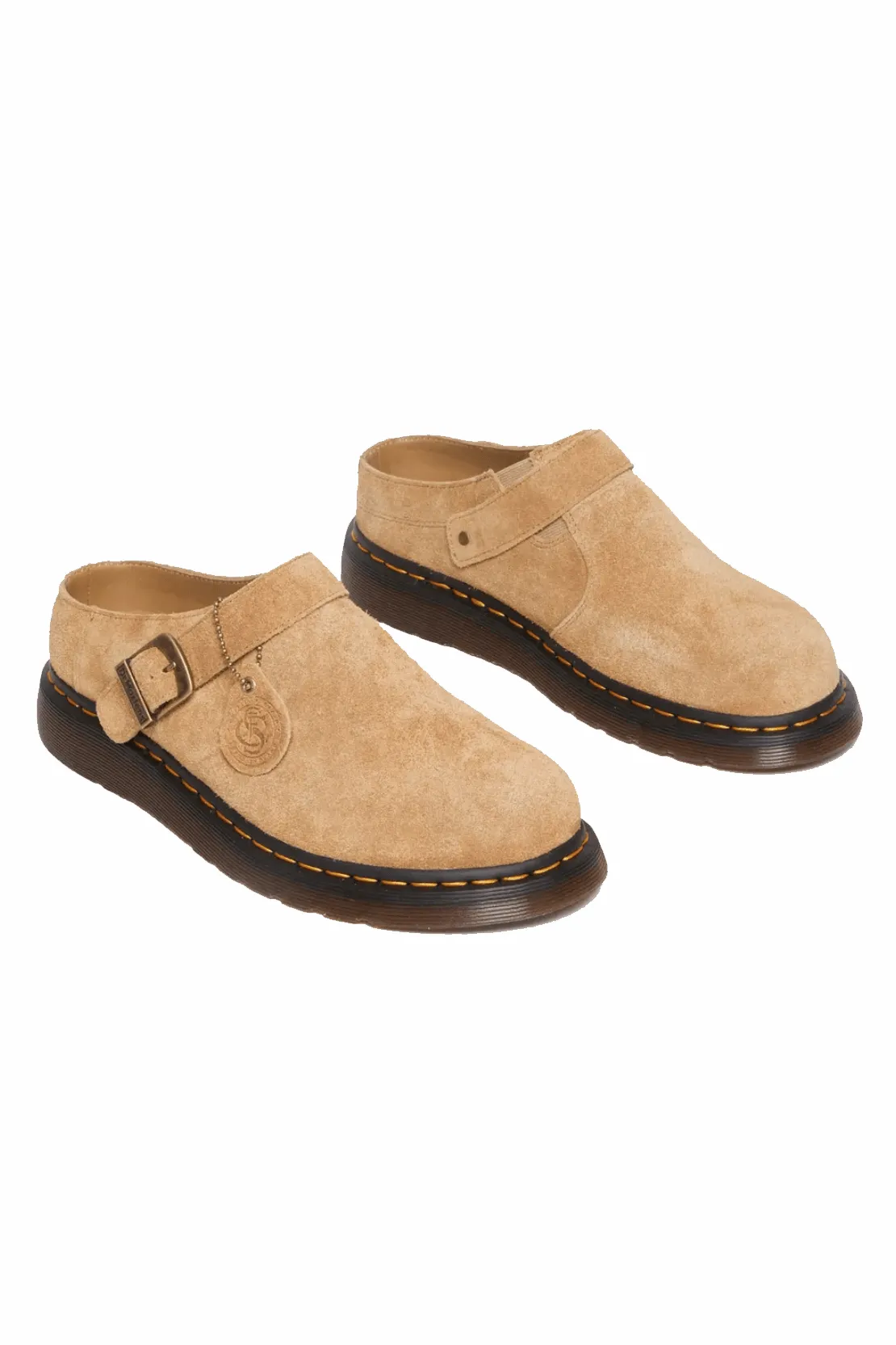 DR MARTENS ISHAM SUEDE MULES - SANDY TAN DESERT