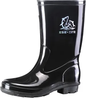Durable Farming Boots Men Knee Mud Working Boots Waterproof Rain Shoes Non Slip Kitchen Labor Shoes Men Comfrotable Garden Fishing Car Washing Shoe Sturdy Rubber Work Footwear