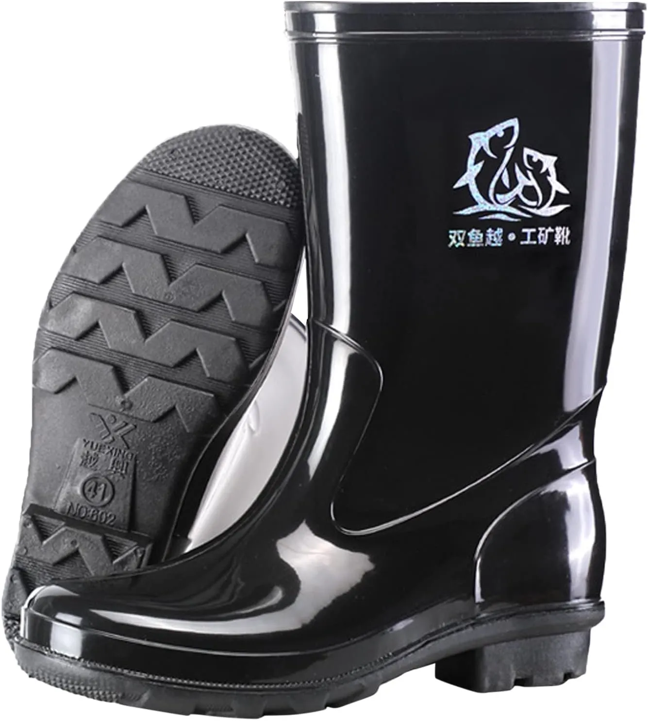 Durable Farming Boots Men Knee Mud Working Boots Waterproof Rain Shoes Non Slip Kitchen Labor Shoes Men Comfrotable Garden Fishing Car Washing Shoe Sturdy Rubber Work Footwear