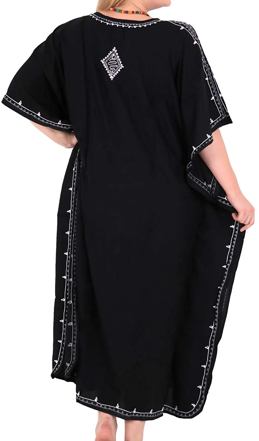 EVENING DRESS Rayon Women Beach Kimono Bikini SWIMSUIT Cover up SUNDRESS  Black