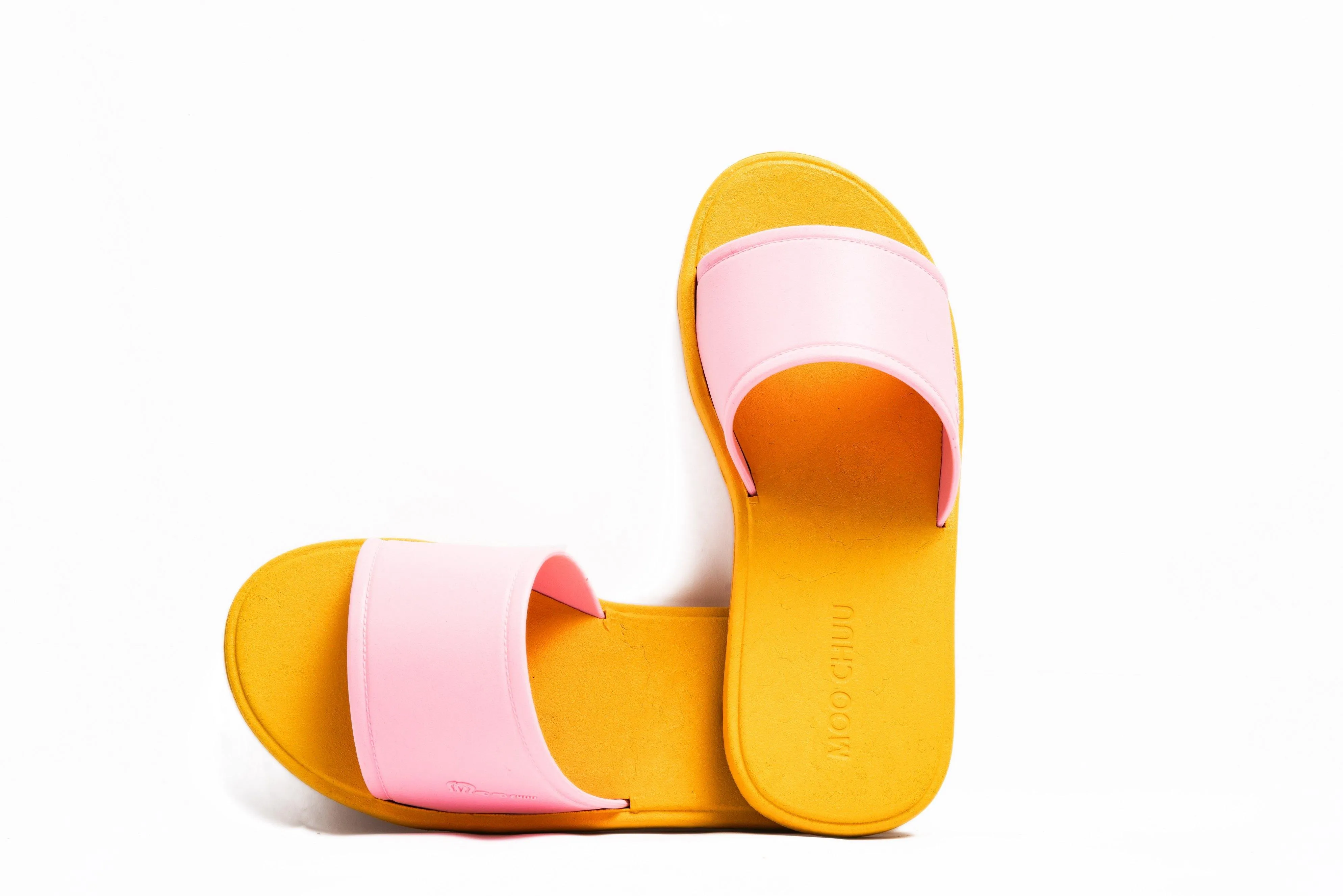 Fluffy Yellow Sole Light Pink Strap