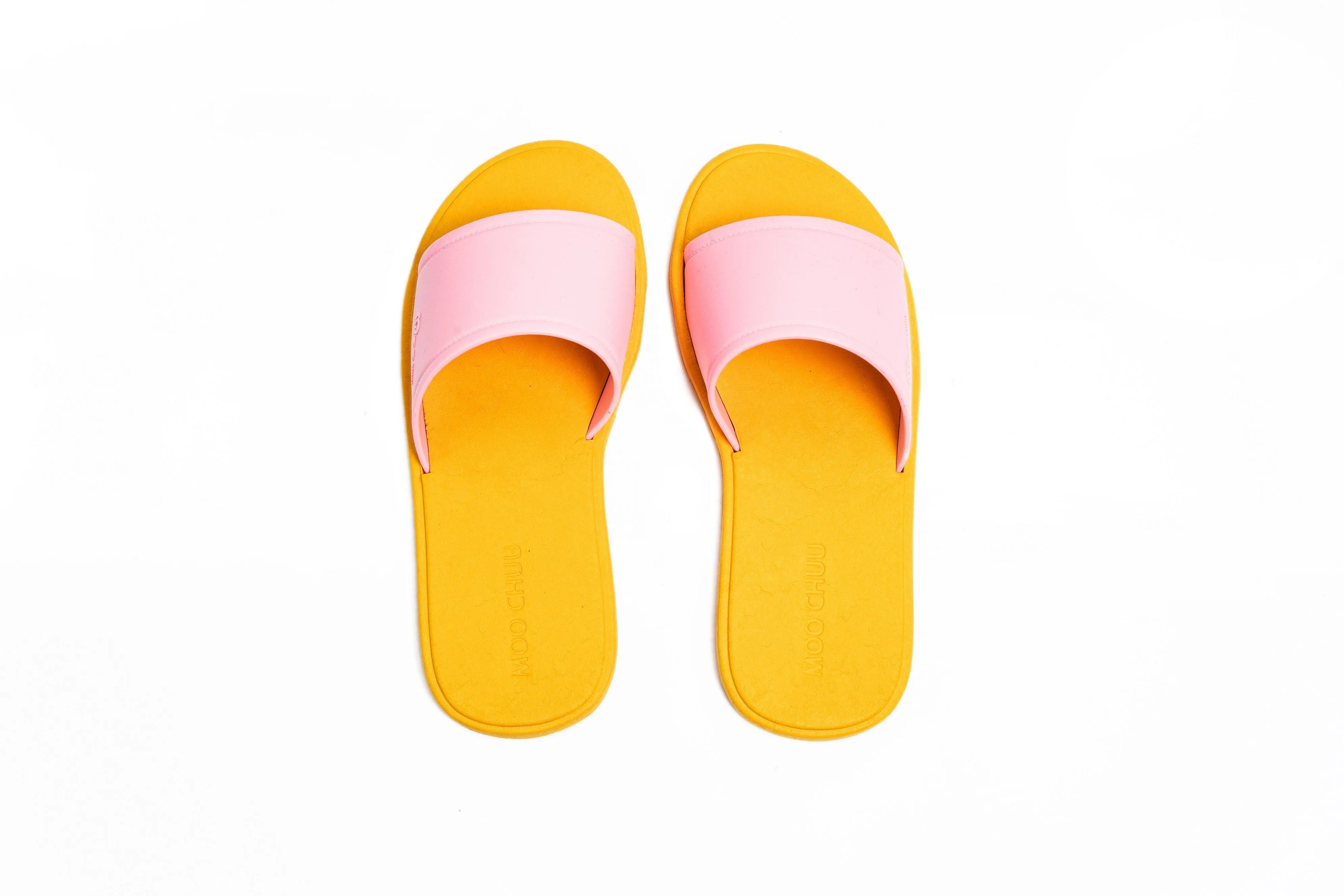 Fluffy Yellow Sole Light Pink Strap