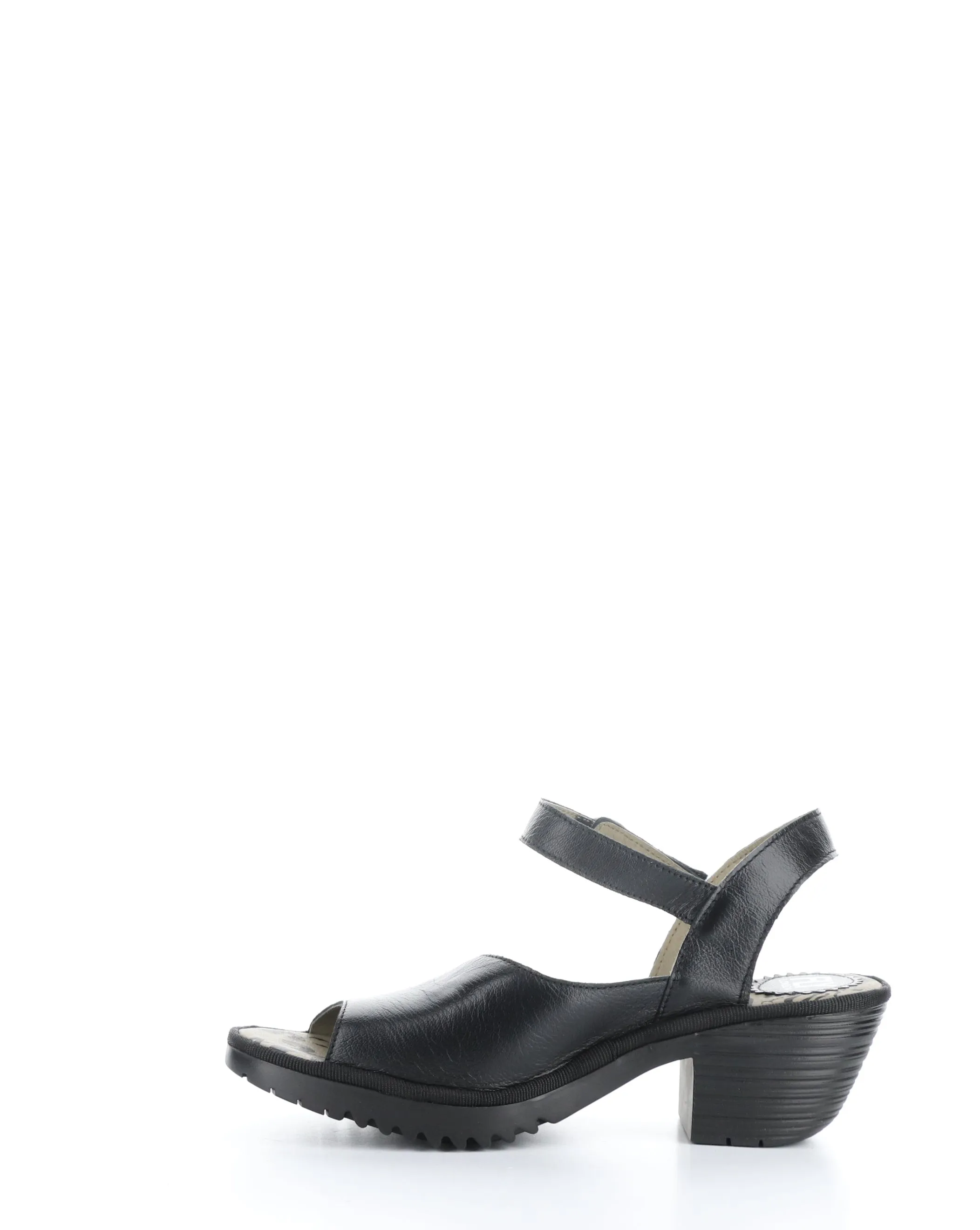 Fly London Wely Black Leather Sandal