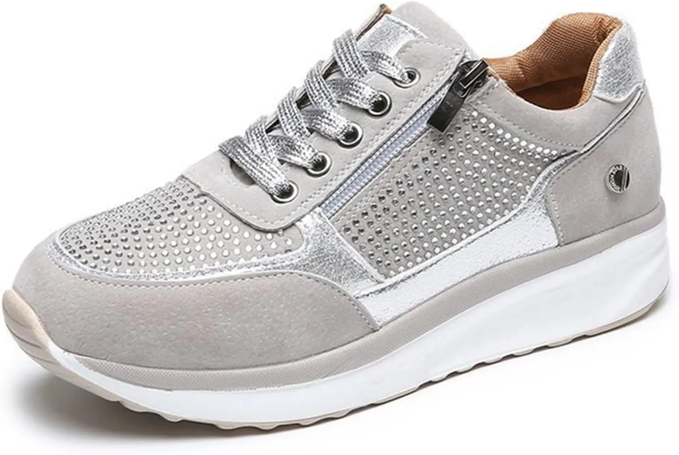 Lausiuoe Women's Fashion Sneakers Slip On Walking Tennis Shoes Slip On Lightweight Casual Sneakers for Gym Travel Work