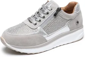Lausiuoe Women's Fashion Sneakers Slip On Walking Tennis Shoes Slip On Lightweight Casual Sneakers for Gym Travel Work