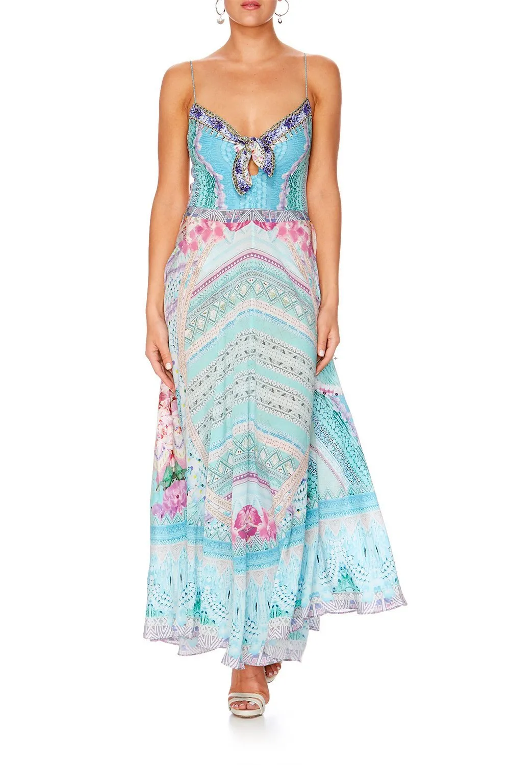 LONG DRESS WITH TIE FRONT GARDEN STATE