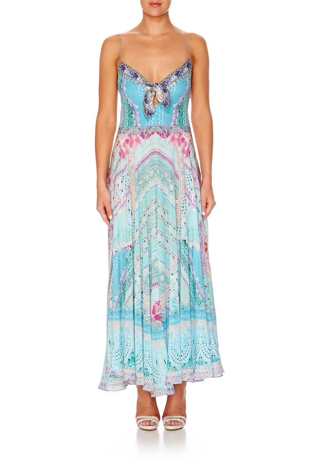 LONG DRESS WITH TIE FRONT GARDEN STATE