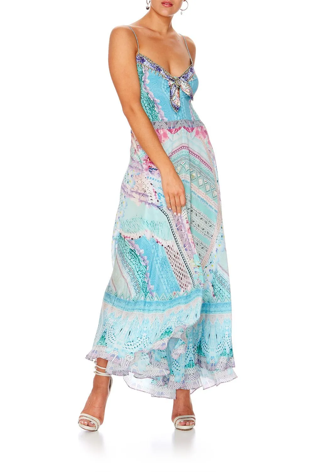 LONG DRESS WITH TIE FRONT GARDEN STATE