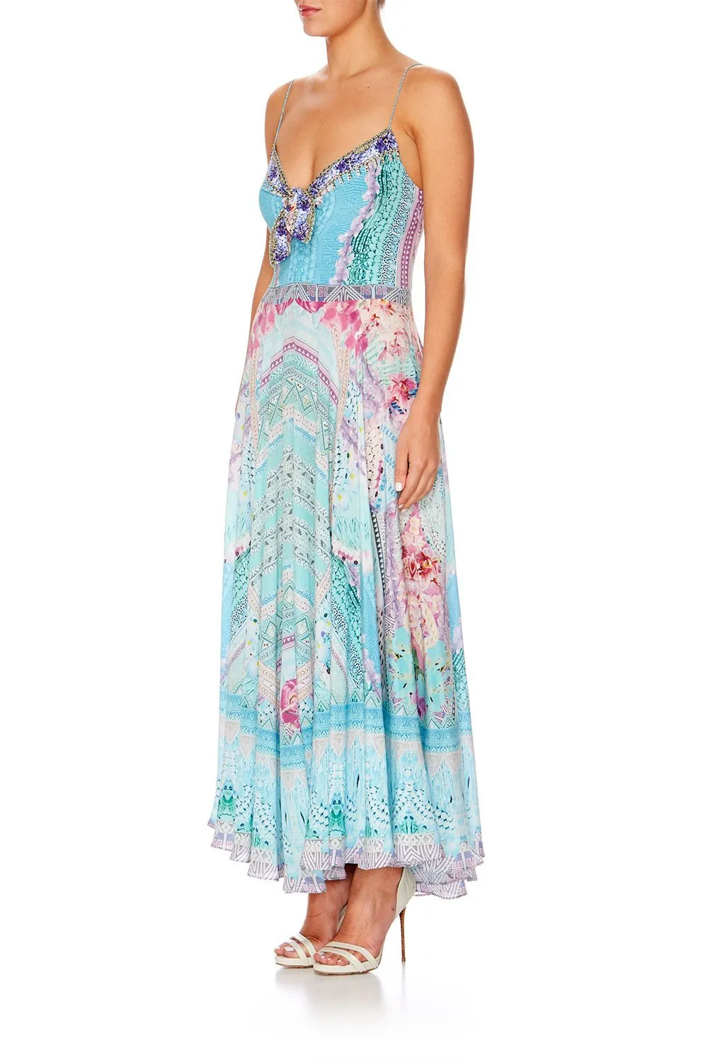 LONG DRESS WITH TIE FRONT GARDEN STATE