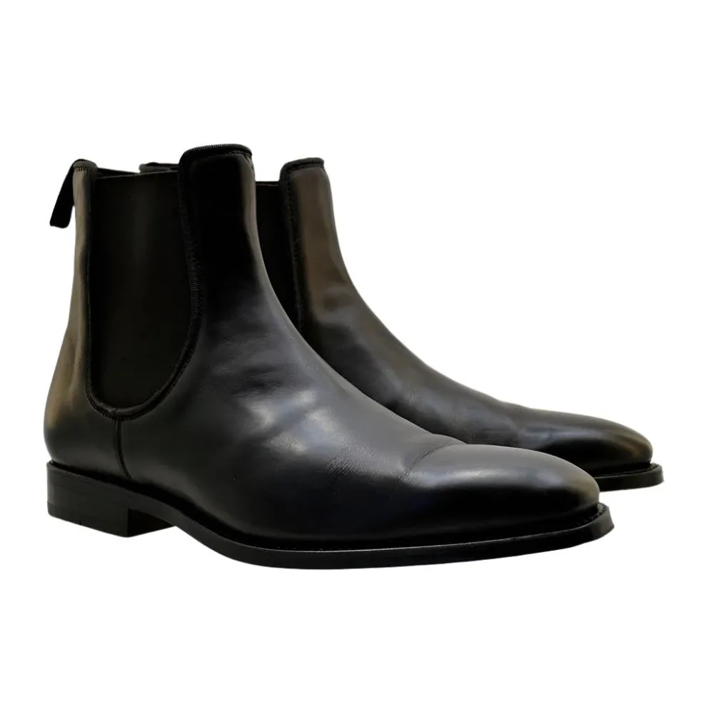 Men's Chelsea Boots Sendra 10608 Black Leather pull up available size 40