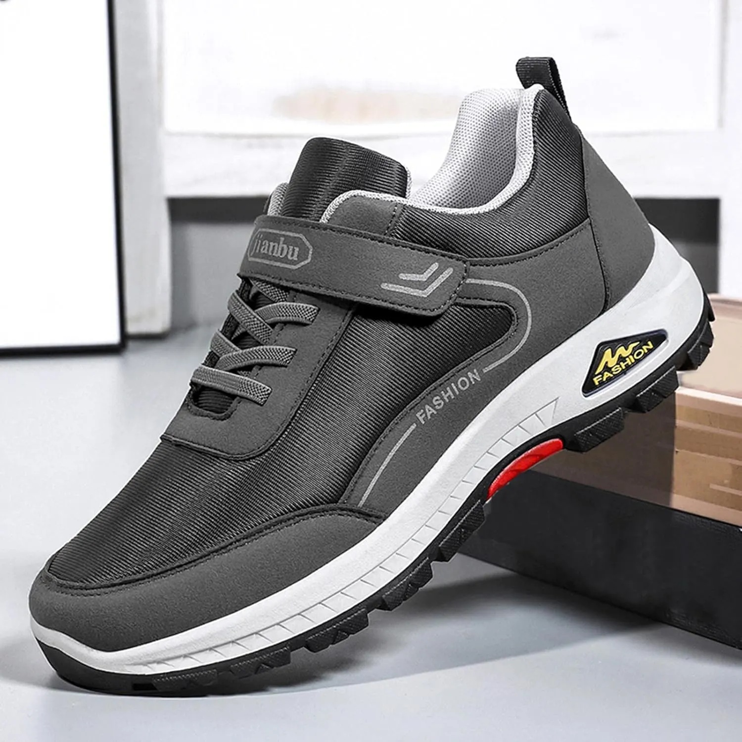 Mens Everyday Sneakers Fashion Spring and Summer Men Sports Shoes Soft Sole Non Slip Solid Color Lace Up Minimalist