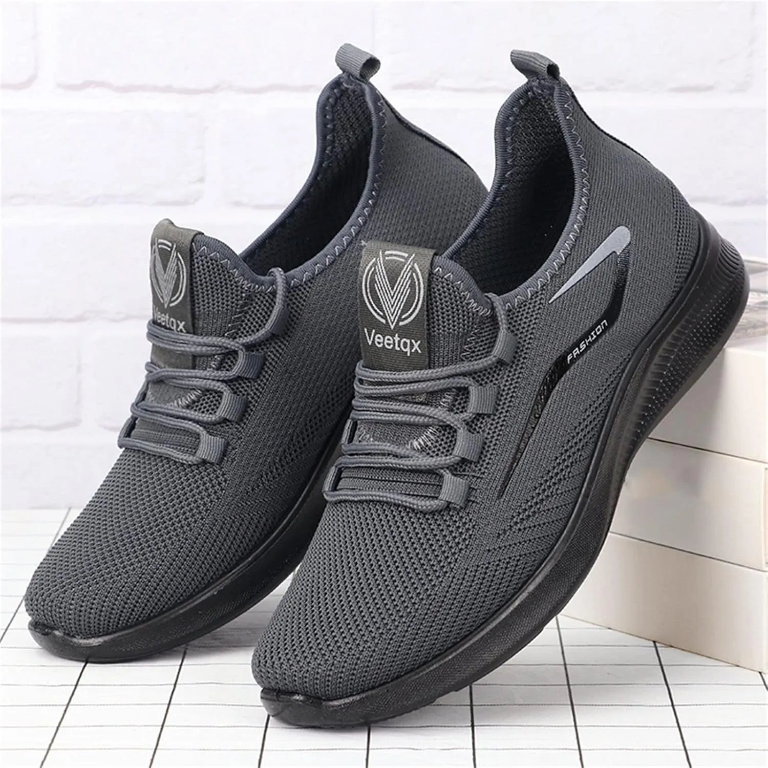 Men's Reathable Stretch Canvas Shoes Casual Sneaker Mesh Breathable Walking Shoe Arch Support Plantar Fasciitis
