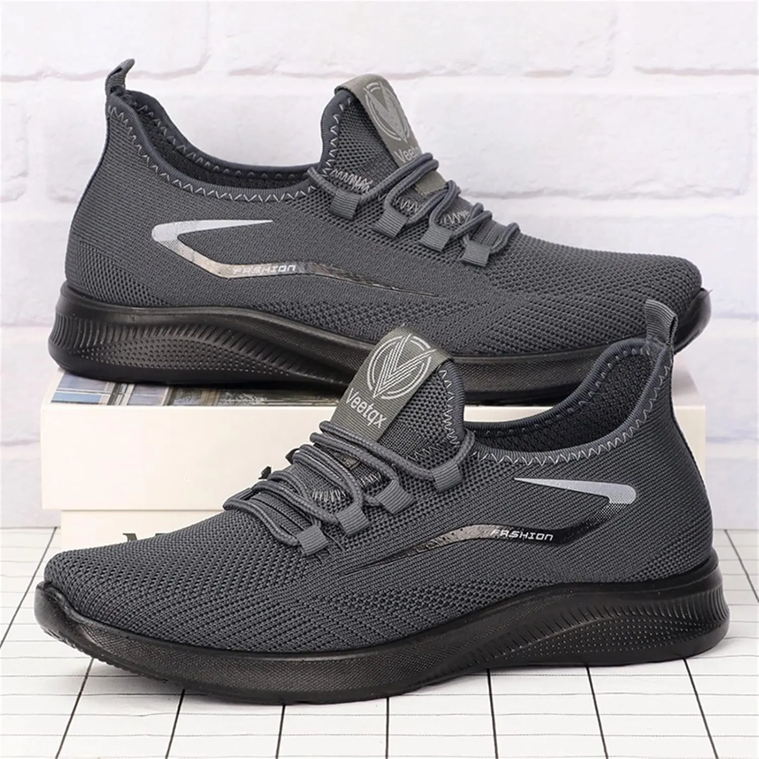 Men's Reathable Stretch Canvas Shoes Casual Sneaker Mesh Breathable Walking Shoe Arch Support Plantar Fasciitis
