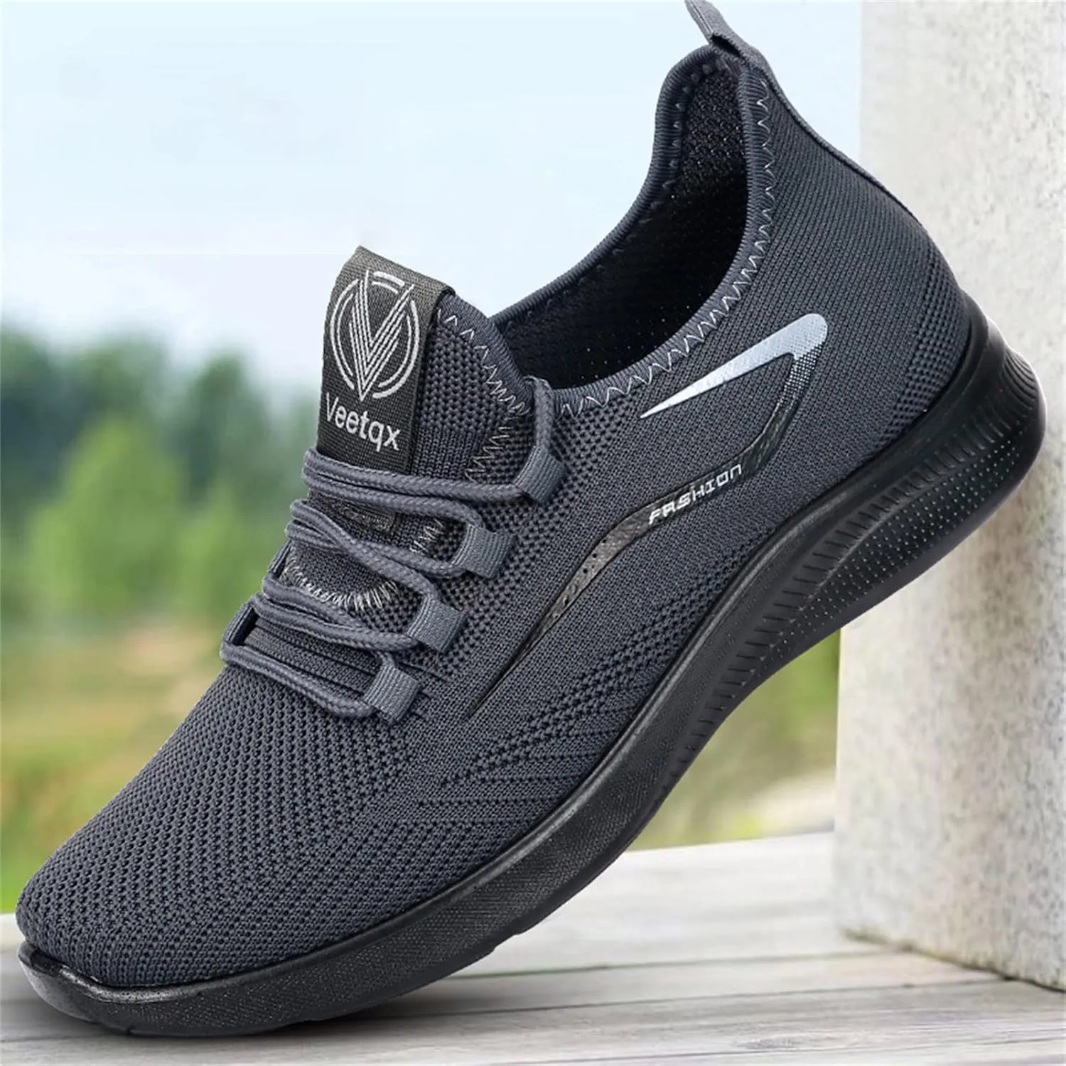 Men's Reathable Stretch Canvas Shoes Casual Sneaker Mesh Breathable Walking Shoe Arch Support Plantar Fasciitis