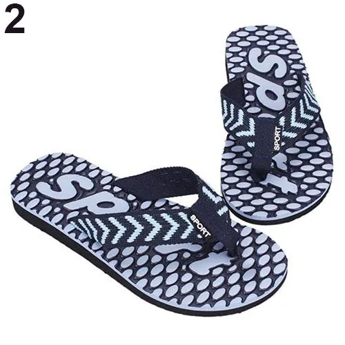 Men's Summer Sport Dot Print Indoor Slippers Outdoor Flip Flops Beach Sandals