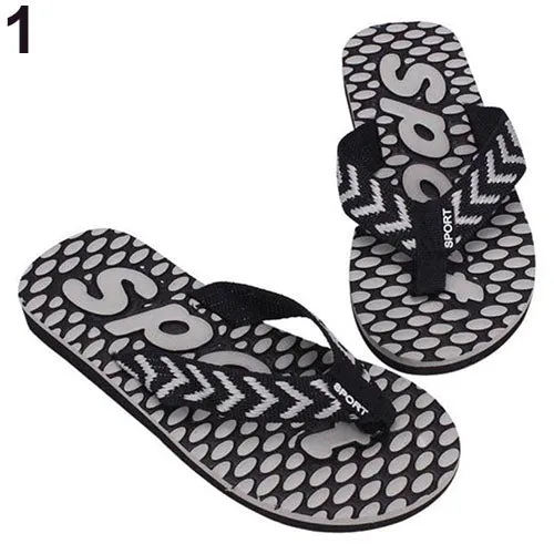 Men's Summer Sport Dot Print Indoor Slippers Outdoor Flip Flops Beach Sandals