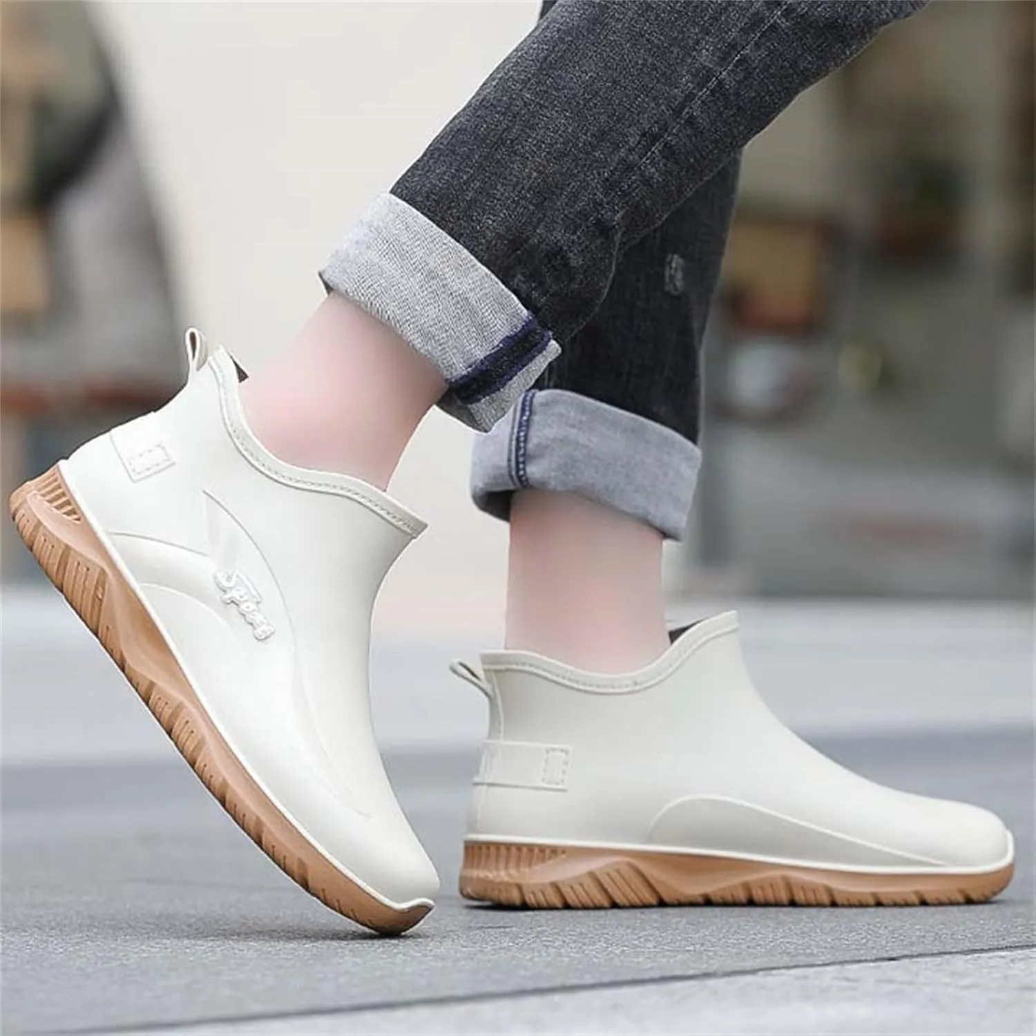 Men's Waterproof Rubber Boots Ankle Rain Boots Mud Booties Gardening Farming Camping Fishing Sports Shoes
