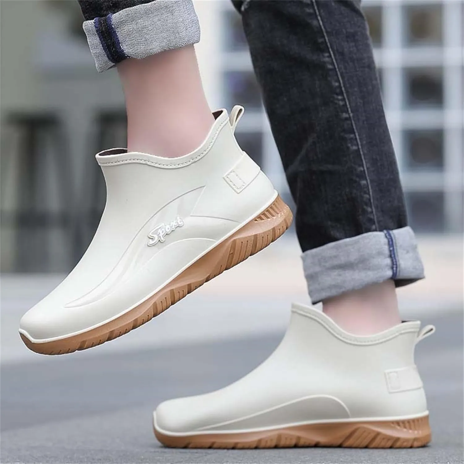 Men's Waterproof Rubber Boots Ankle Rain Boots Mud Booties Gardening Farming Camping Fishing Sports Shoes
