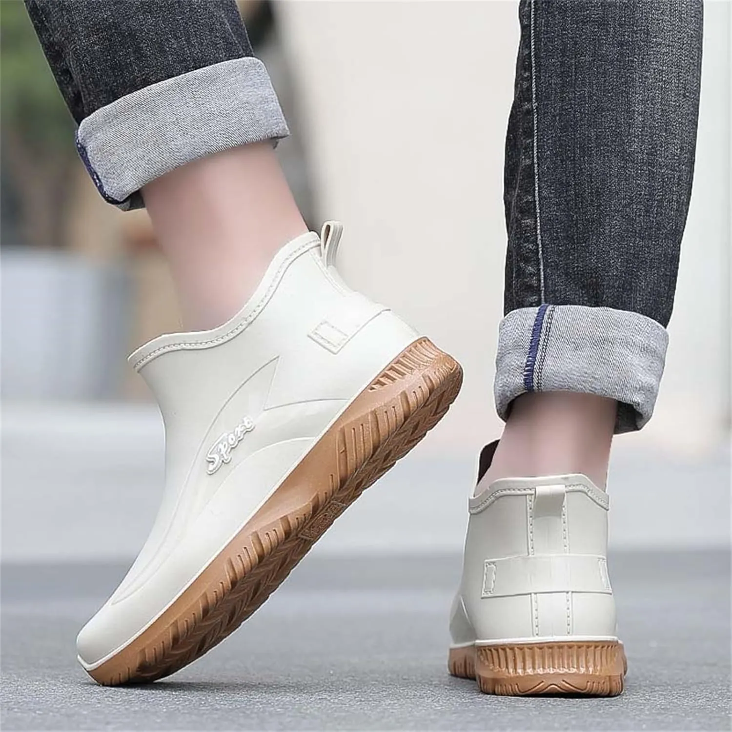 Men's Waterproof Rubber Boots Ankle Rain Boots Mud Booties Gardening Farming Camping Fishing Sports Shoes