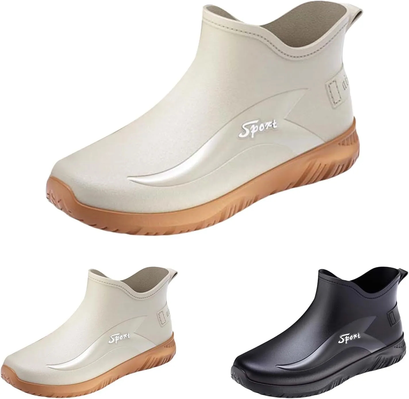 Men's Waterproof Rubber Boots Ankle Rain Boots Mud Booties Gardening Farming Camping Fishing Sports Shoes