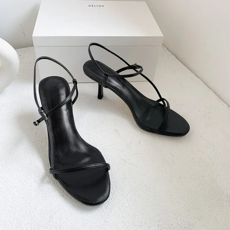 New round peep-toe sandals for women