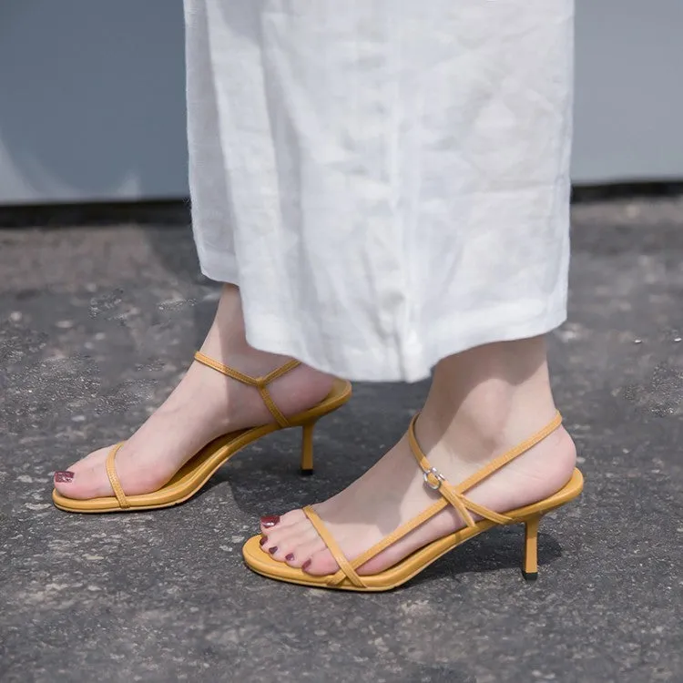 New round peep-toe sandals for women