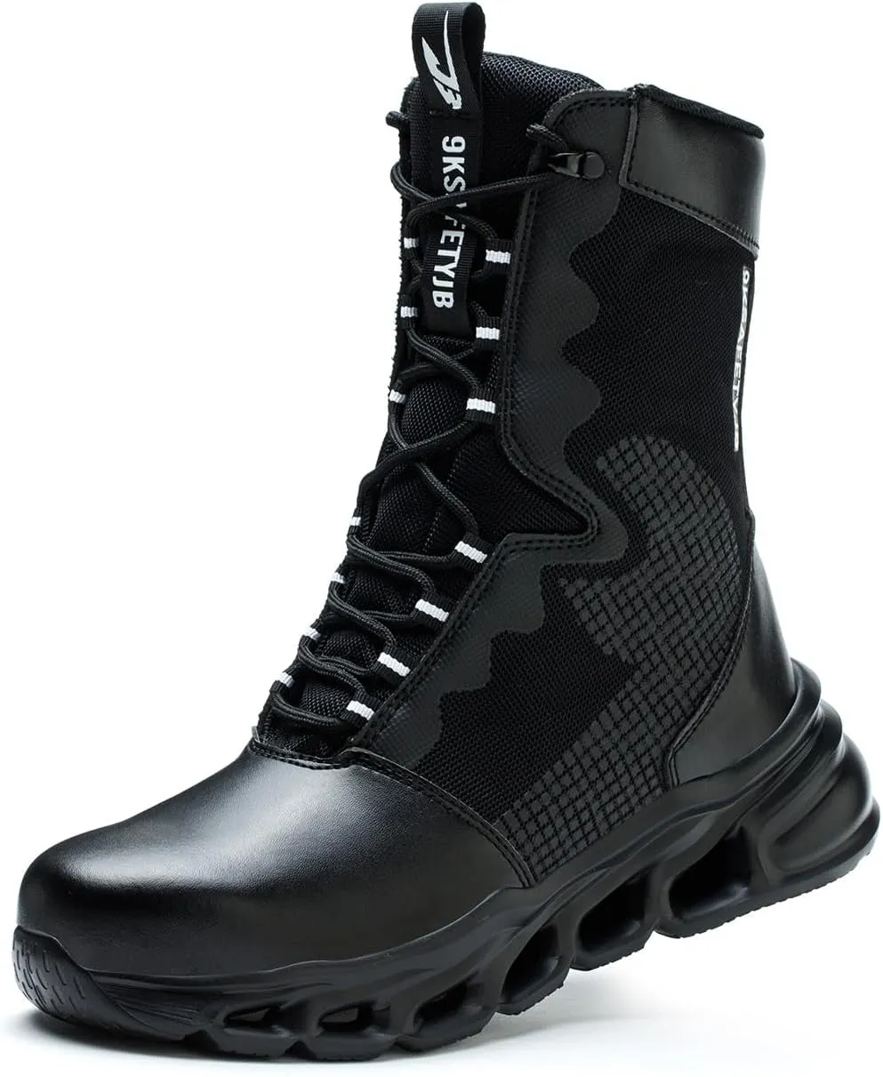 Steel Toe Boots for Women Lightweight Combat BootsWater Resistant Work Safety Shoes Breathable Non-slip Tactical Boots