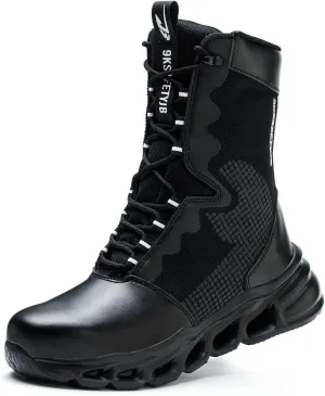 Steel Toe Boots for Women Lightweight Combat BootsWater Resistant Work Safety Shoes Breathable Non-slip Tactical Boots