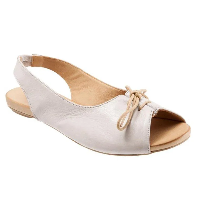 Women's Elastic Band Lace-Up Peep Toe Sandals